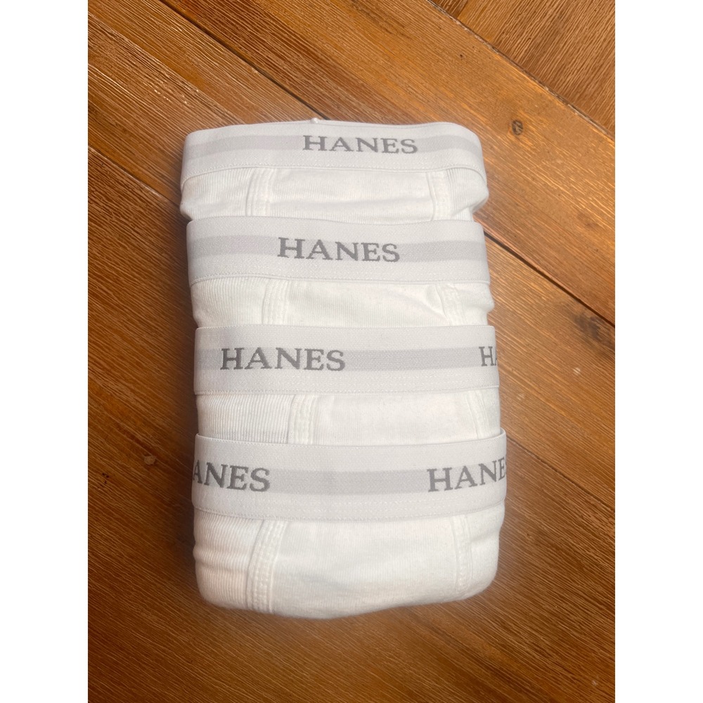 Hanes Mens Briefs 2XL 44-46 White ComfortSoft Tagless Full Rise Underwear 4 Pair